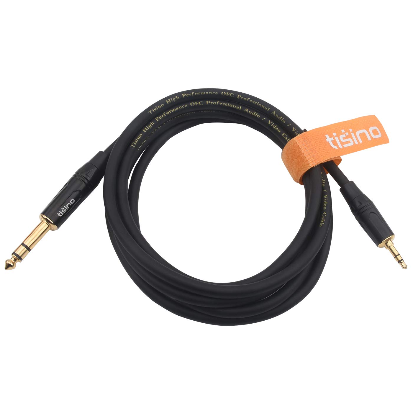 DISINO 1/8 to 1/4 Stereo Cable, Heavy Duty 3.5mm Mini Jack TRS to